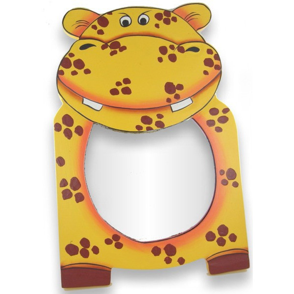 Miroir peint à la main hippopotame -  Déco - cadeaux