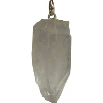 Pendentif cristal de roche prisme non taillé -  Pierres Lithothérapie