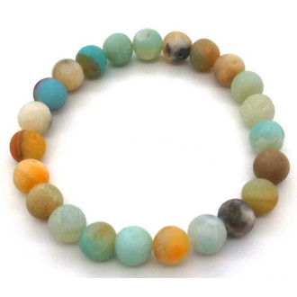 Bracelet Amazonite multicolore perles 8mm -  Pierres Lithothérapie