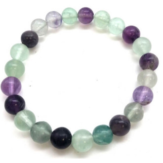 Bracelet Fluorite perles 8mm -  Pierres Lithothérapie