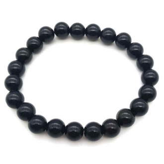 Bracelet Obsidienne Noire perles 8mm -  Pierres Lithothérapie