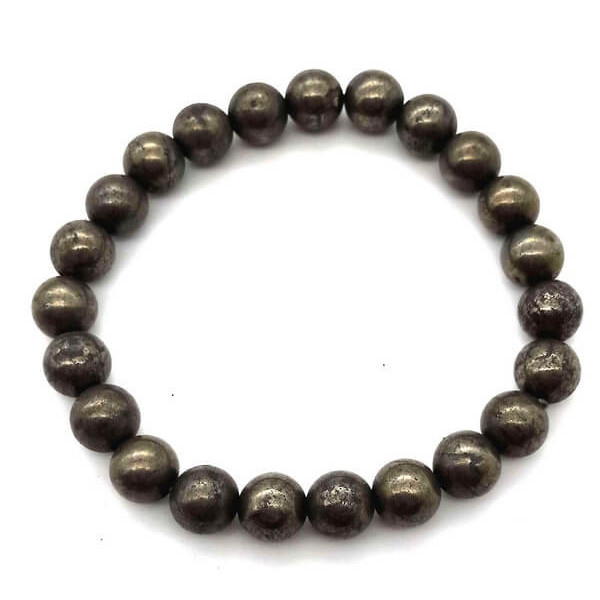 Bracelet Pyrite perles 8mm -  Pierres Lithothérapie