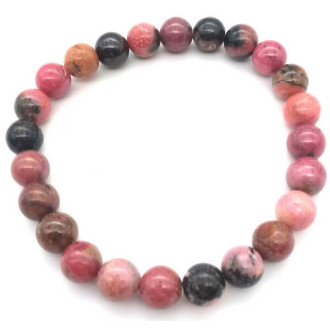 Bracelet Rhodonite perles 8mm -  Pierres Lithothérapie