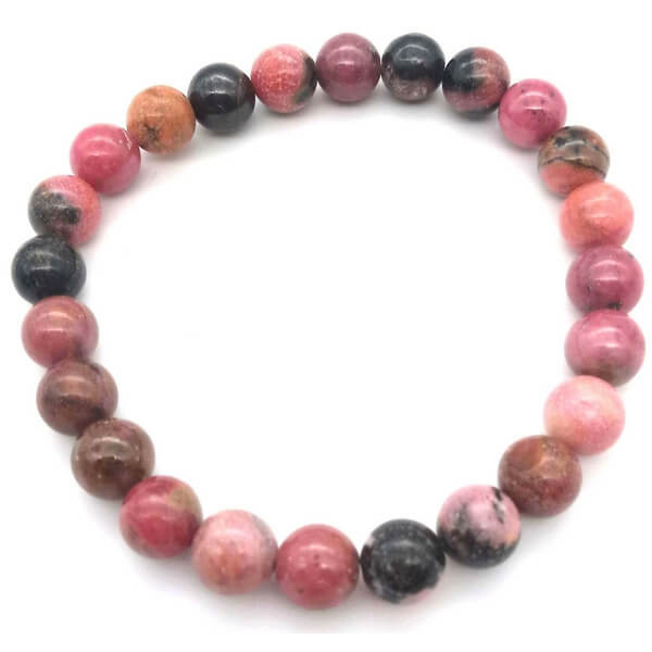 Bracelet Rhodonite perles 8mm -  Pierres Lithothérapie