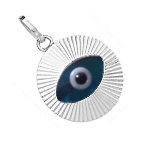 pendentif œil bleu argent