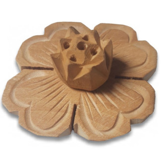 Porte encens bois fleur de lotus de 6 cm -  Portes encens