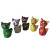 Lot de 5 chats décoratifs en bois coloré -  Déco - cadeaux