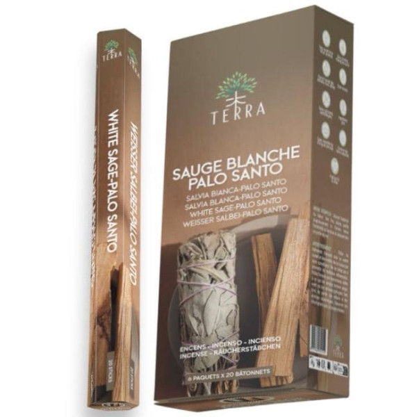 Encens bâtons Terra  sauge blanche & palo santo 30 gr