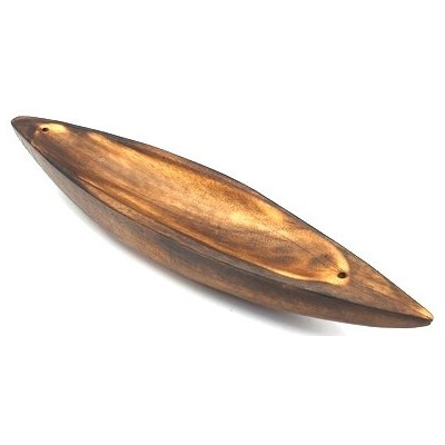 Porte encens pirogue en bois