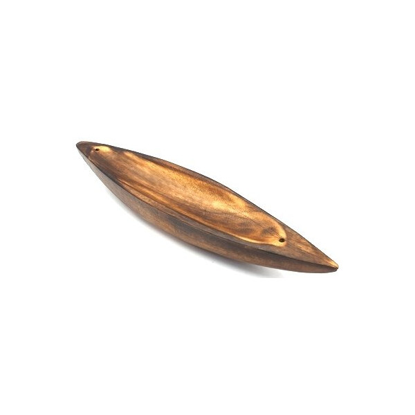 Porte encens pirogue en bois