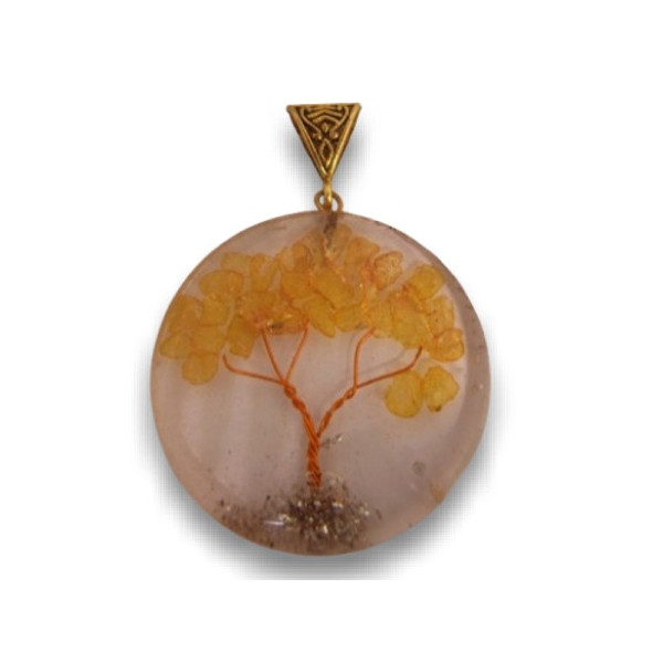 Pendentif Orgonite arbre de vie citrine