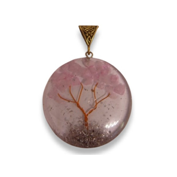 Pendentif arbre de vie et quate rose