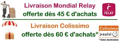 livraison offerte dès 40 € d'achats